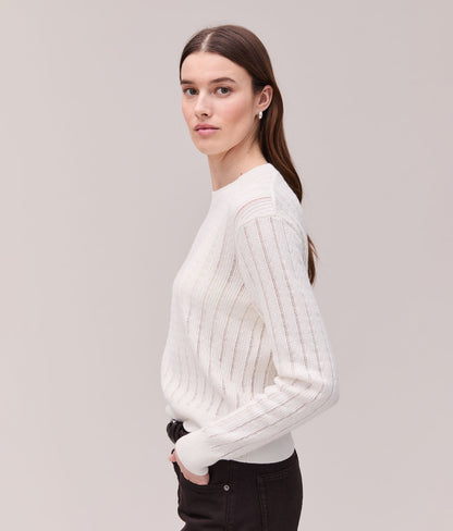 Womens Canyon Sweater - Cotton Sweater Knit - Coconut Milk