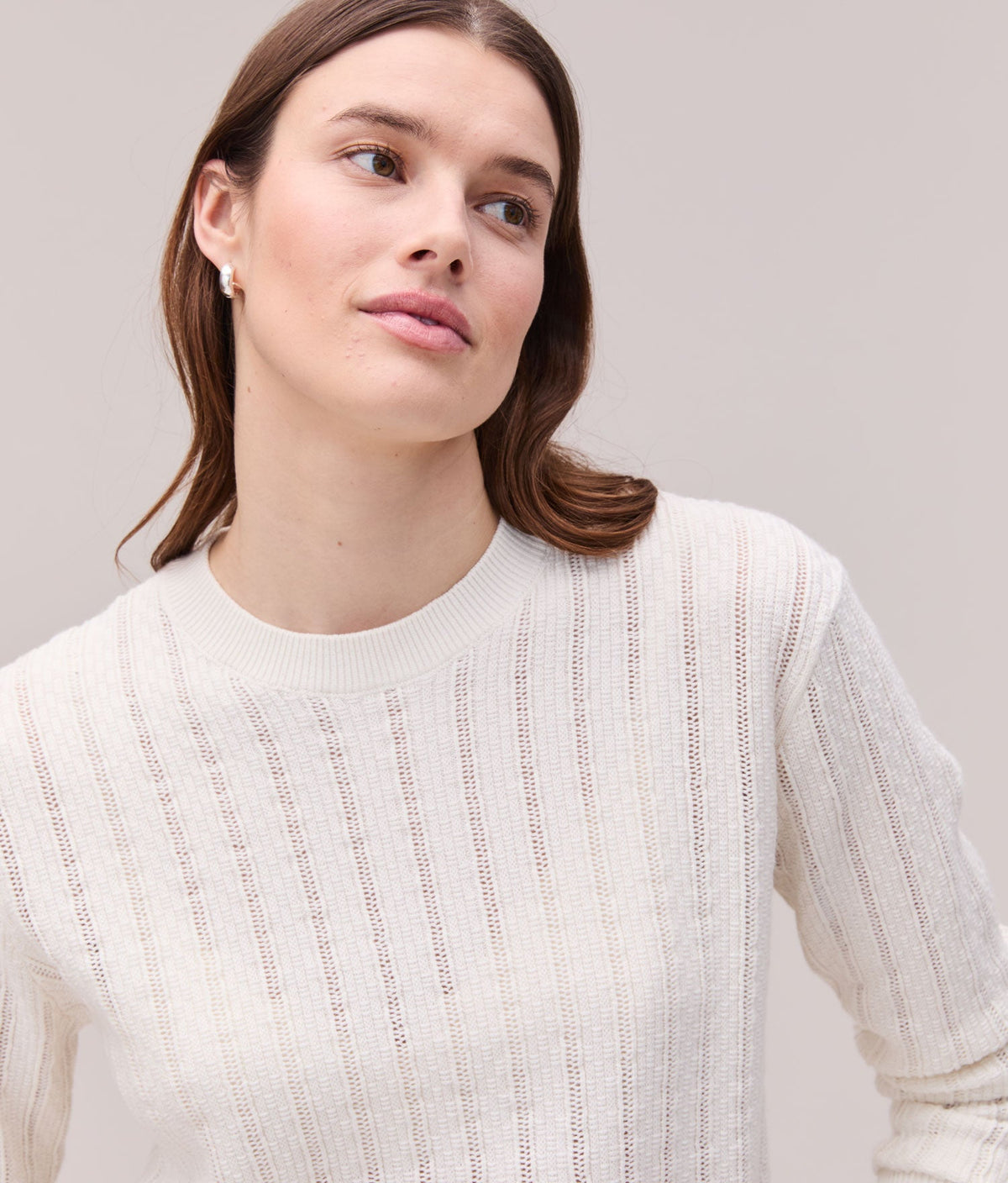Womens Canyon Sweater - Cotton Sweater Knit - Coconut Milk