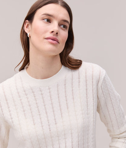 Womens Canyon Sweater - Cotton Sweater Knit - Coconut Milk
