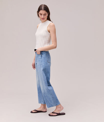 Womens Organic Cotton Knit Tank - Cotton Sweater Knit - Coconut Milk