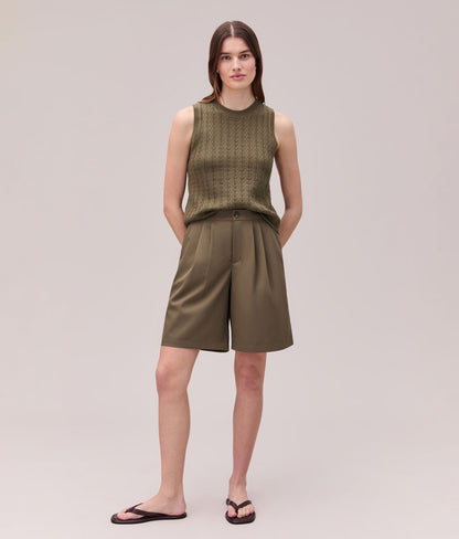 Womens Sophia Resort Short - Modal Blend Woven - Olive Grey