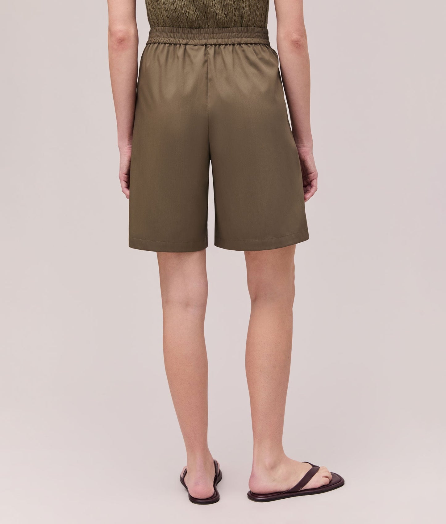 Womens Sophia Resort Short - Modal Blend Woven - Olive Grey