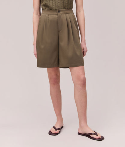 Womens Sophia Resort Short - Modal Blend Woven - Olive Grey