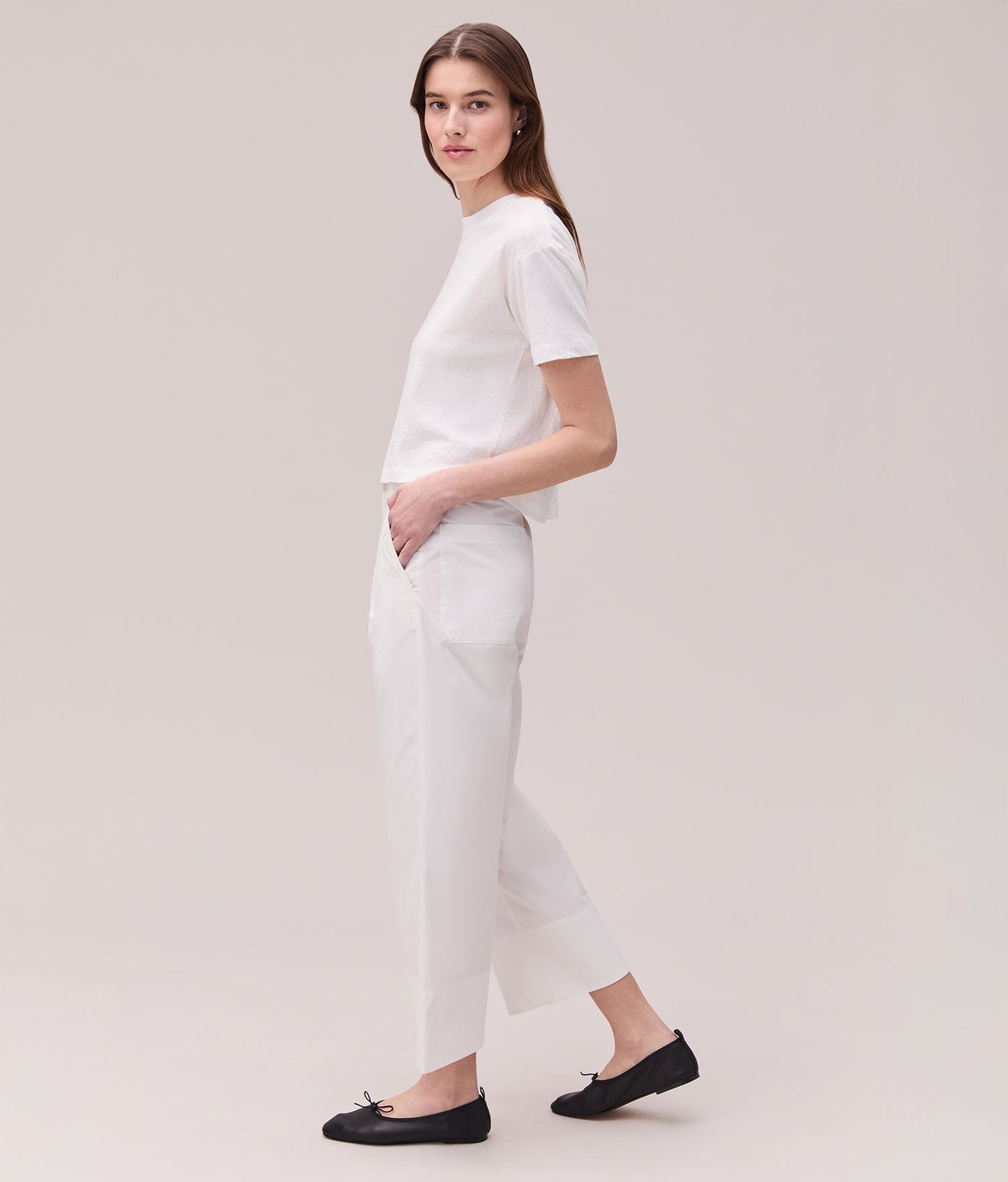 Womens Cotton Poplin Street Pant - Cotton Poplin - Coconut Milk
