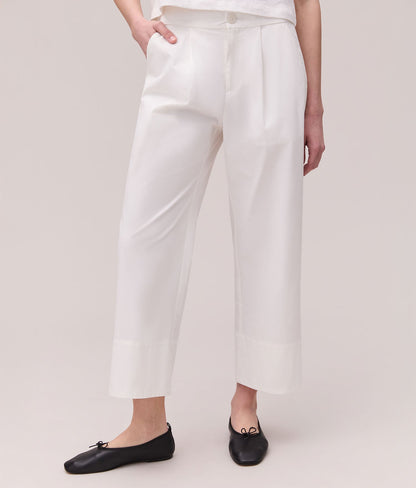 Womens Cotton Poplin Street Pant - Cotton Poplin - Coconut Milk