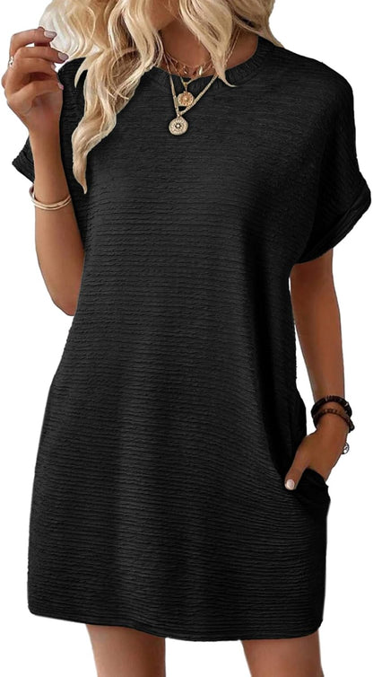 ✨Women's Lightweight Summer Short Sleeve Dress with Pockets