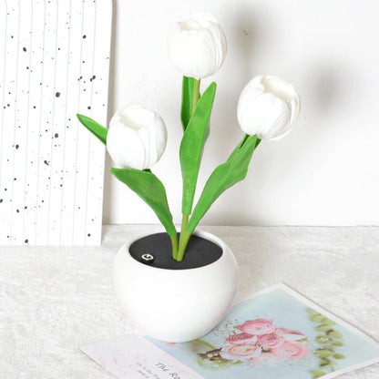 Rechargeable Tulip Night Light LED Simulation Flower Creative Table Light Home Decoration Bedroom Decoration Atmosphere Light