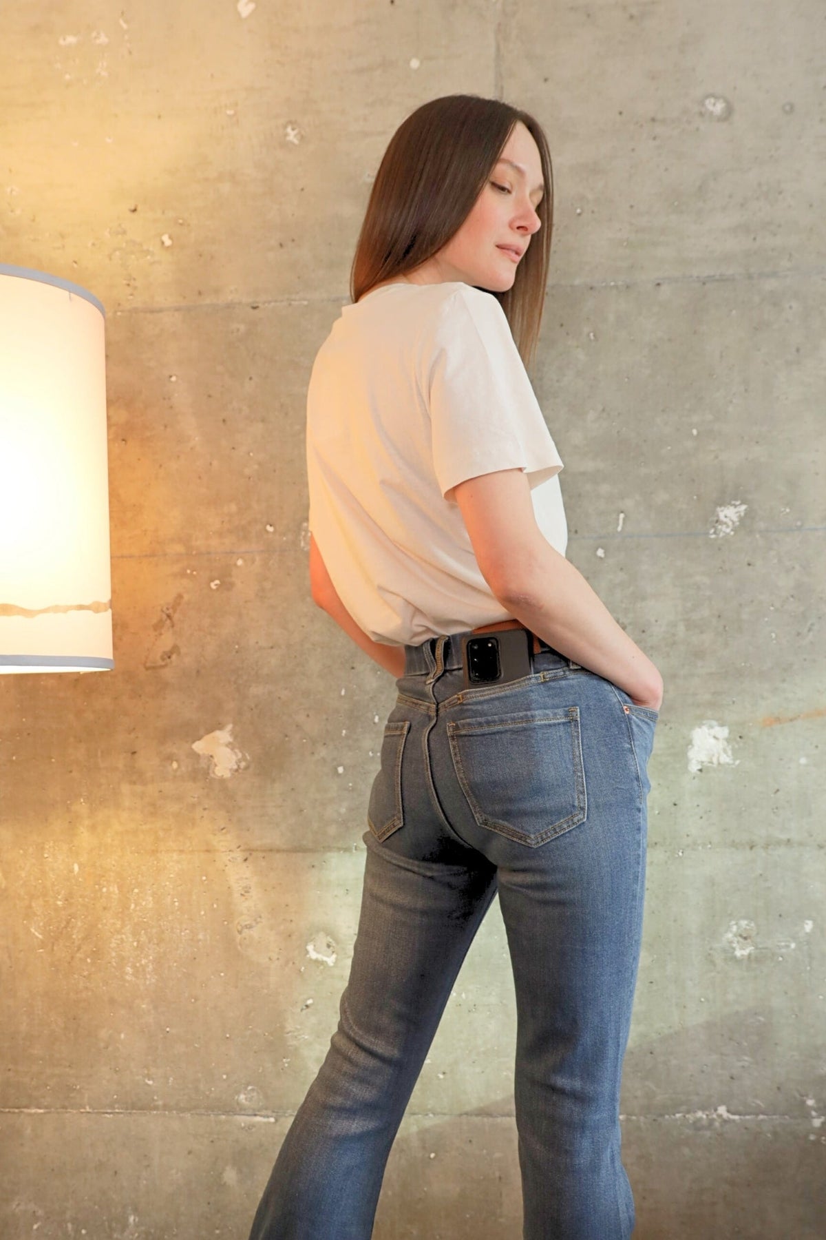 Beatrice Eco Zero Cotton High Rise Phone Pocket Bootcut Jeans