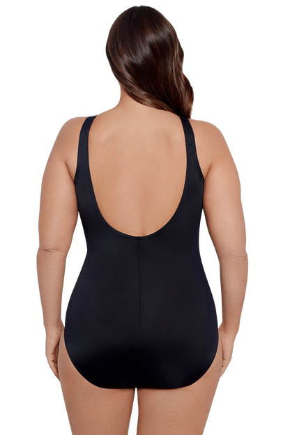 Miraclesuit Solid Womens Plus Size Oceanus One Piece Swimsuit - Black