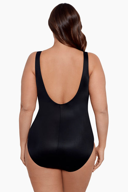 Miraclesuit Womens Illusionist Crossover Plus Size One Piece Swimsuit - Black