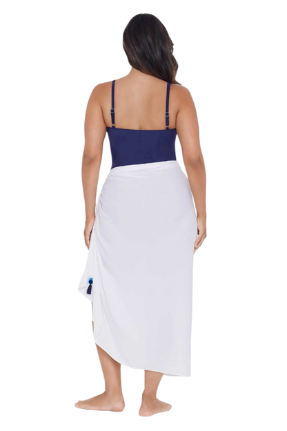 Trimshaper Solid Pareo Swim Cover Up - White