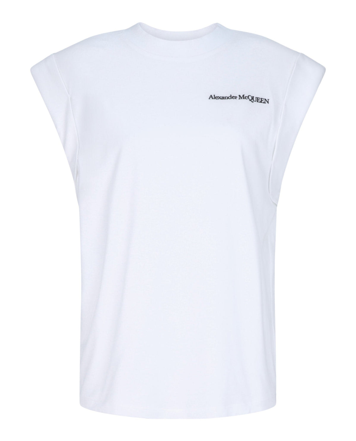 Alexander McQueen Logo Embroidered Cotton T-Shirt