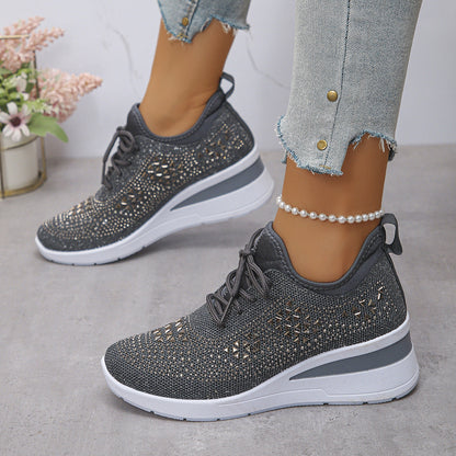 Rhinestone Wedge Sneakers