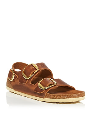 Birkenstock Milano Big Buckle Natural Leather Sandals Narrow