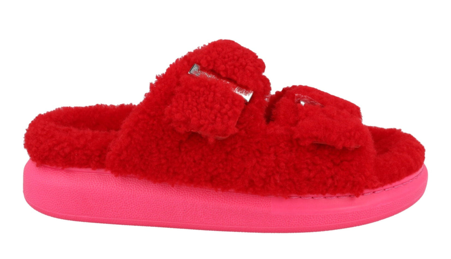 Alexander McQueen Women's Shearling Slide Sandals