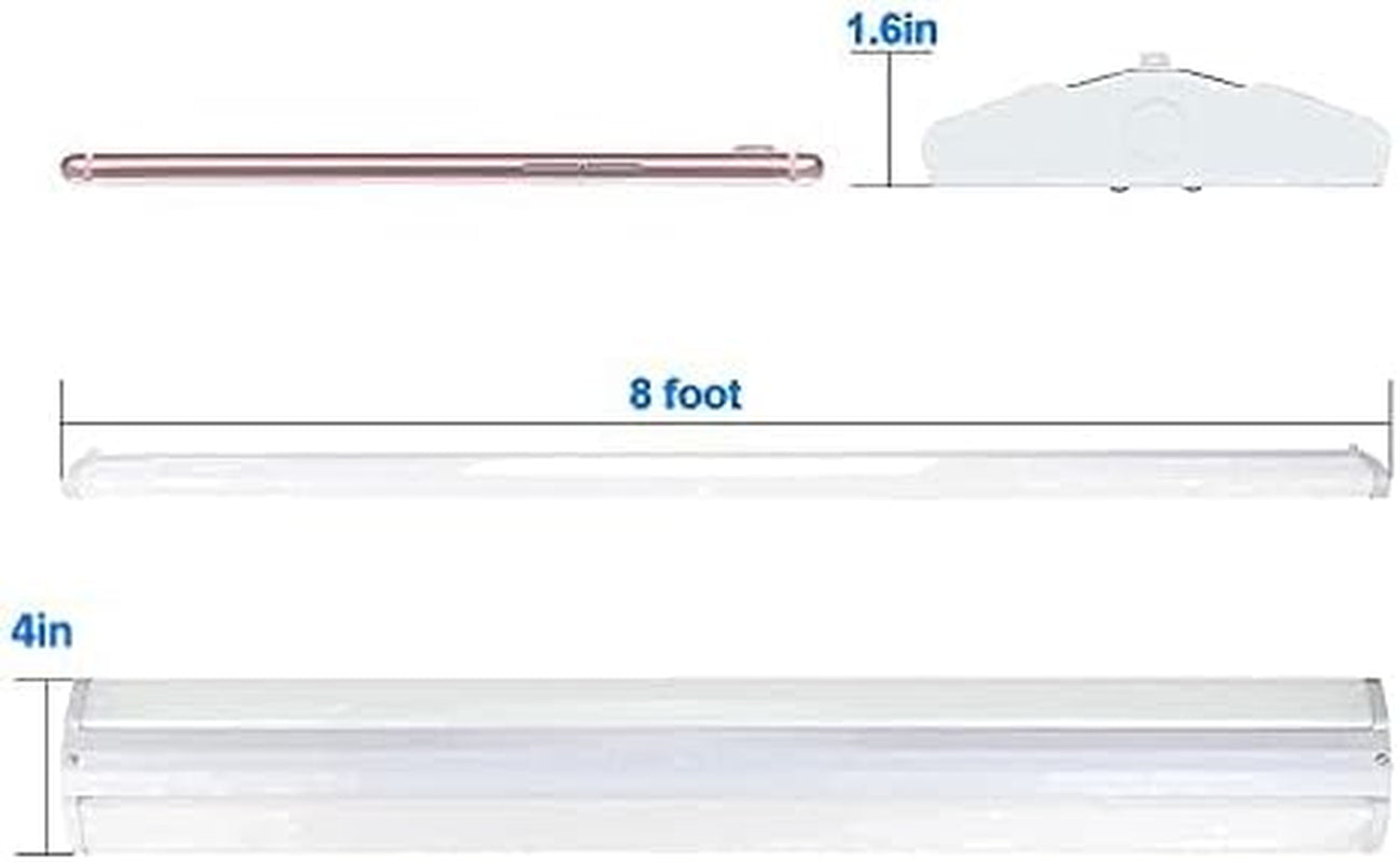 8 Ft 110W Slim LED Shop Lights For Garage And Office Fixtures by ShipItFurniture