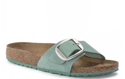 Birkenstock Unisex Madrid Big Buckle Nubuck Leather Beryl