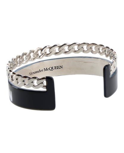 Alexander McQueen Men's Graffiti Open Cuff Bracelet