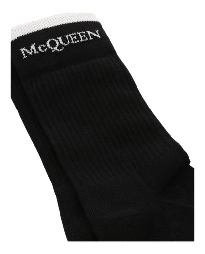 Alexander McQueen Foldover Signature Knit Socks