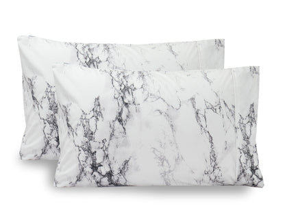 Elegant Comfort Marble Printed Pattern - Set of 2 Pillowcases