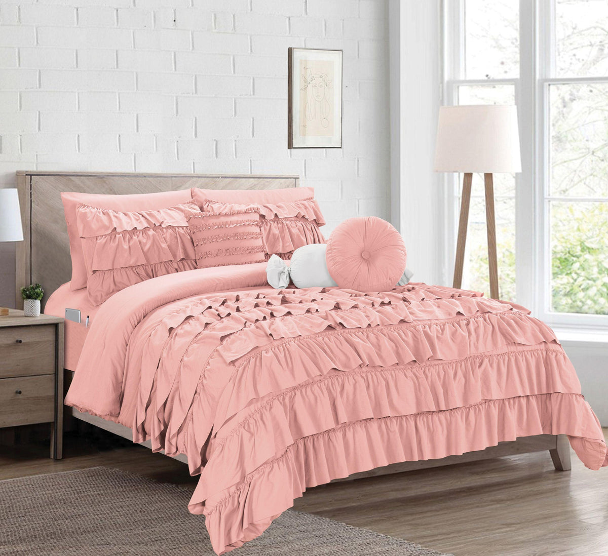 Elegant Comfort 10-Piece Cinderella Comforter Set, Includes 4-Piece Sheet Set with Double Sided Storage Pockets