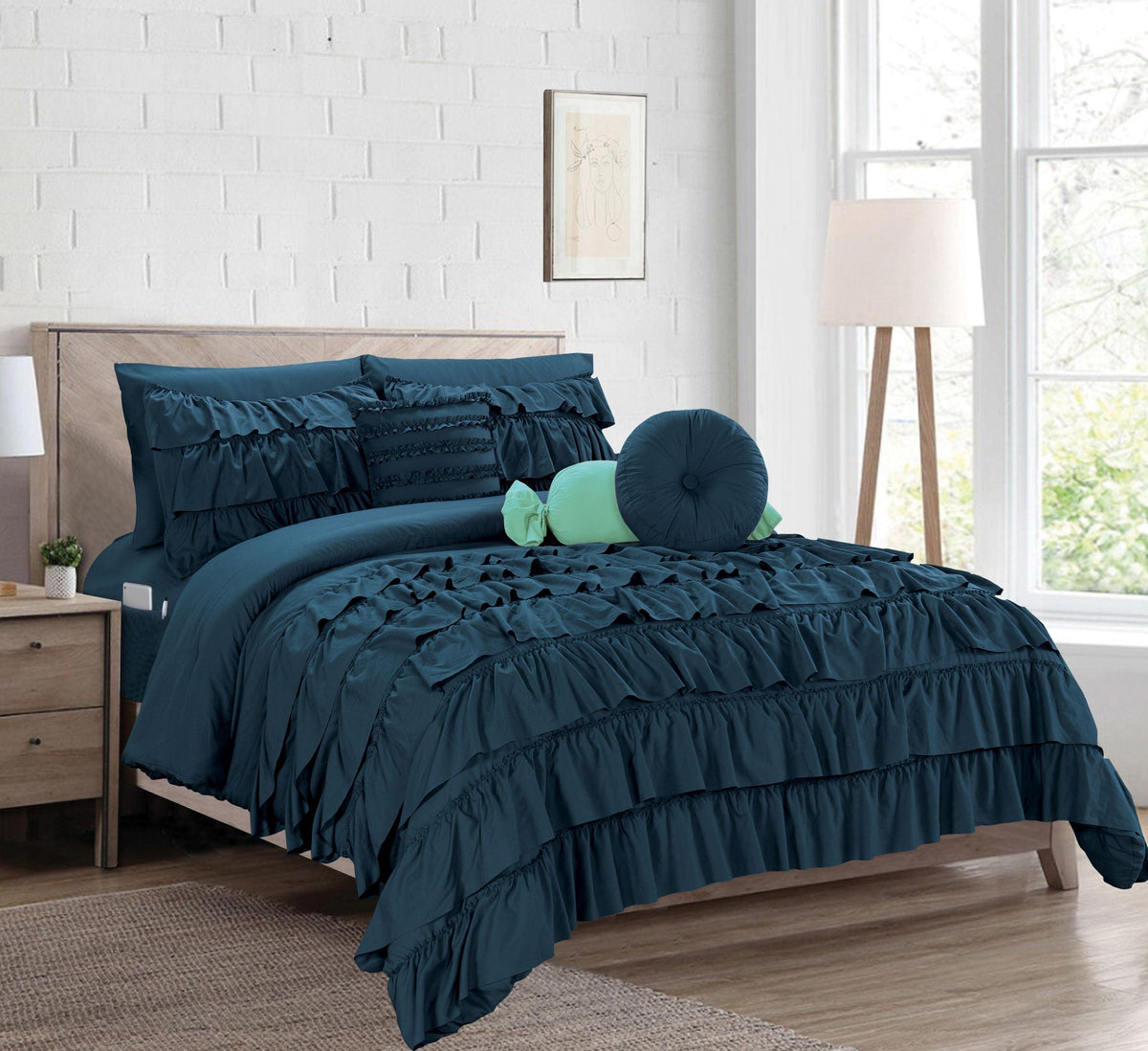Elegant Comfort 10-Piece Cinderella Comforter Set, Includes 4-Piece Sheet Set with Double Sided Storage Pockets