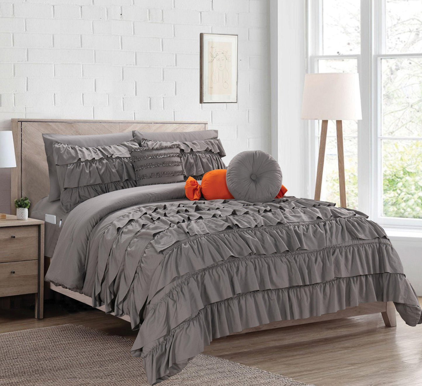 Elegant Comfort 10-Piece Cinderella Comforter Set, Includes 4-Piece Sheet Set with Double Sided Storage Pockets