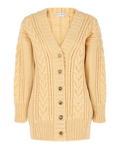 Alexander McQueen Cable Knit Oversized Cardigan