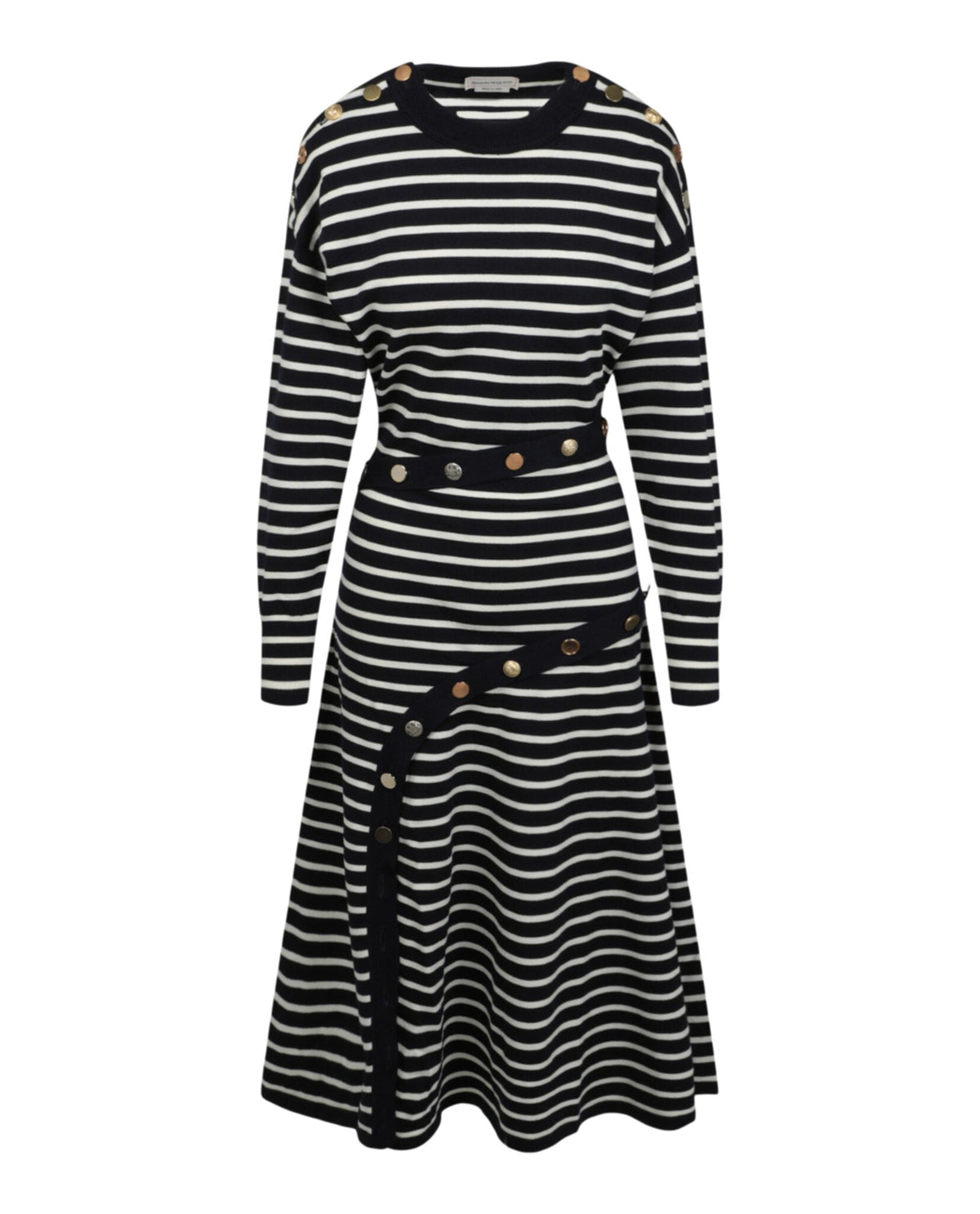 Alexander McQueen Mixed Buttons Striped Dress