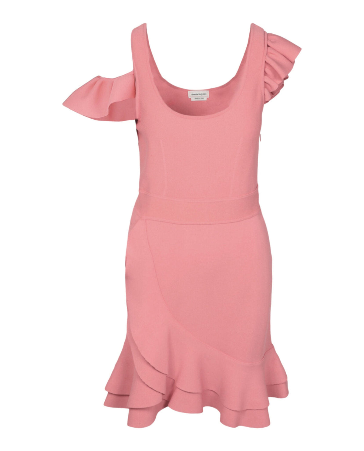 Alexander McQueen Women's Compact Knit Mini Ruffle Dress