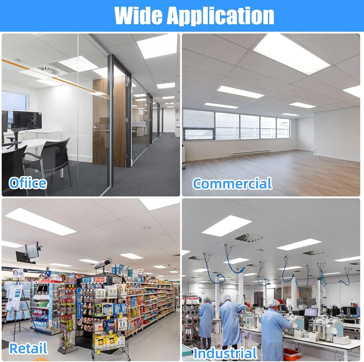 2x4 LED Flat Panel Light 4 Pack Dimmable 7800LM 5000K Ceiling Lighting Commercial Office Ready by ShipItFurniture