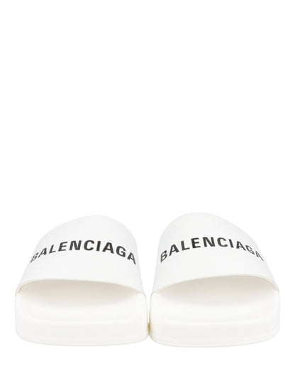 Balenciaga Logo Pool Slides
