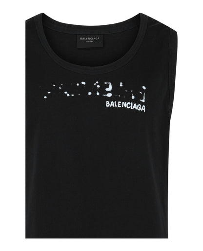 Balenciaga Logo Print Cotton Tank