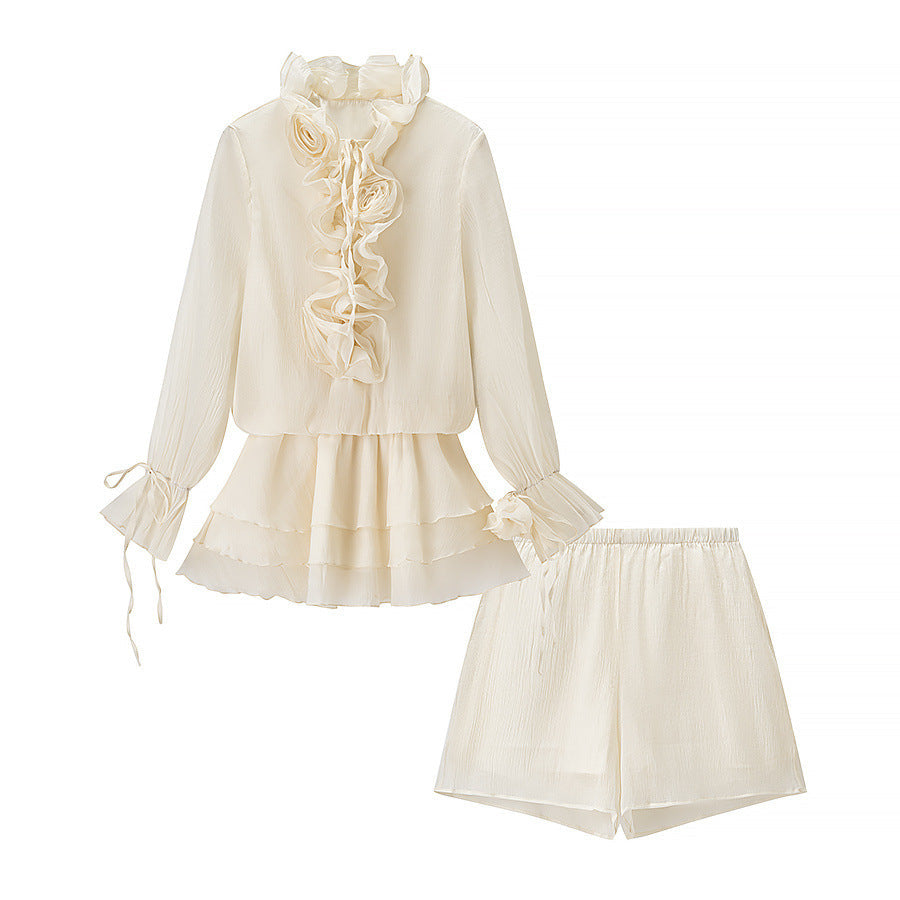 Flower top+shorts set