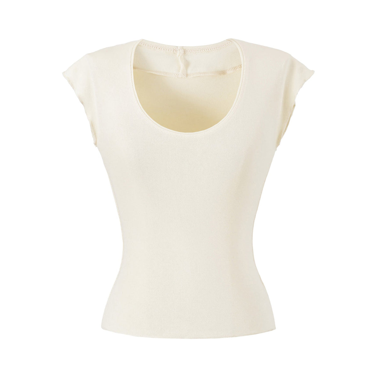 U-neck short sleeved T-shirt
