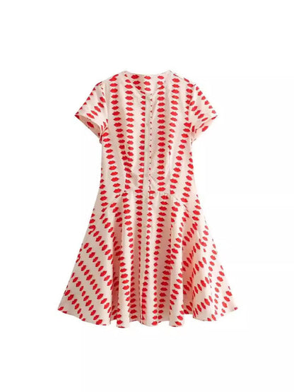 New spring and summer printed dress