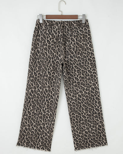 Bailey Leopard Straight Loose Leg Jeans