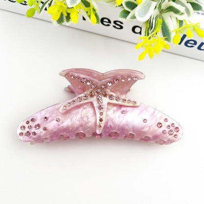 SSR Acetate Rhinestone Pastel Starfish Hair Claw Clip