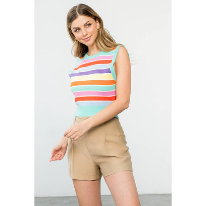 Callie- Multi Color Stripe Knit Top