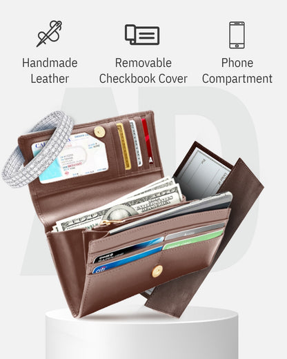 Accordion Clutch With Removable Checkbook Holder