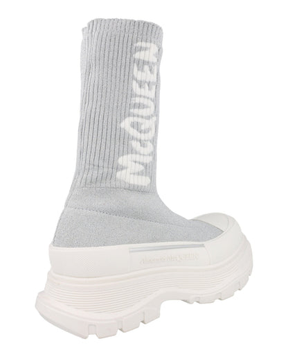 Alexander McQueen Women's Ribbed Tread Slick Boots