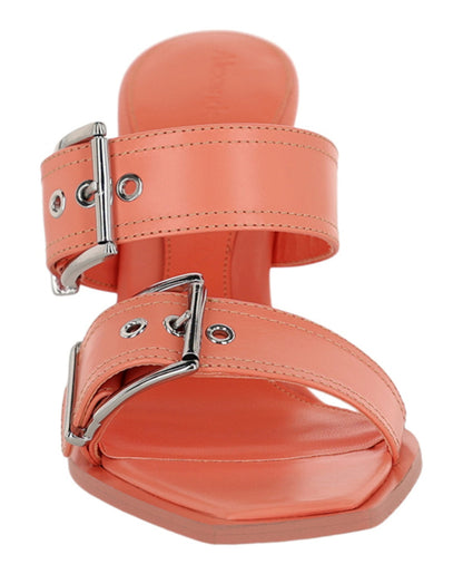 Alexander McQueen Women's Boxcar Leather Heel Sandals
