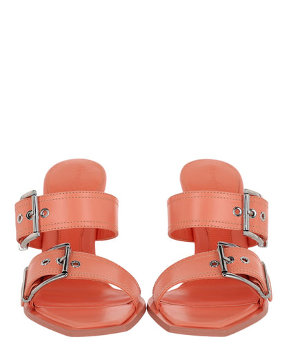 Alexander McQueen Women's Boxcar Leather Heel Sandals