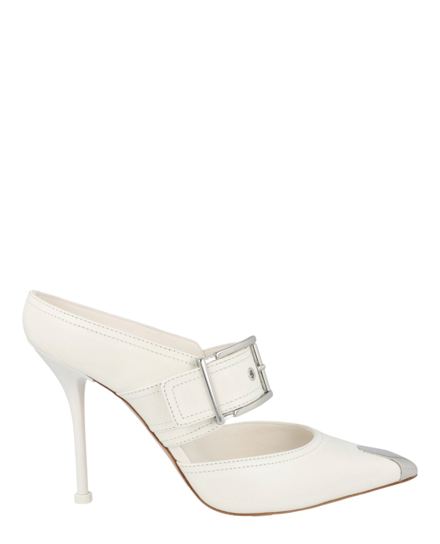 Alexander McQueen Buckle Leather Mules