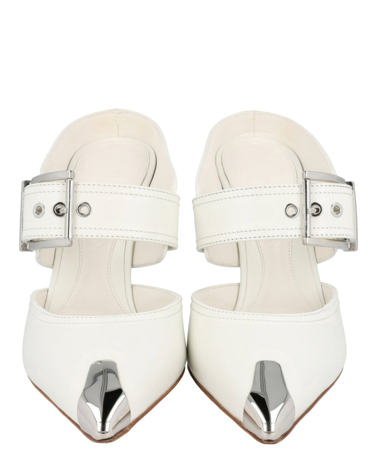 Alexander McQueen Buckle Leather Mules