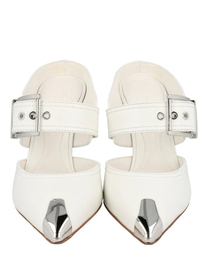 Alexander McQueen Buckle Leather Mules