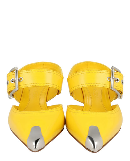 Alexander McQueen Buckle Leather Mules