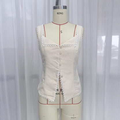 Solid color sleeveless vest top