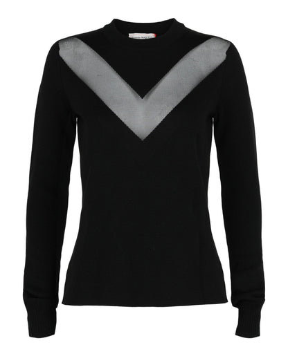 Alexander McQueen Sheer-Paneled Sweater