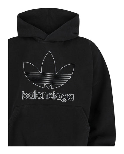 Balenciaga  X Adidas Oversized Embroidered Logo Hoodie